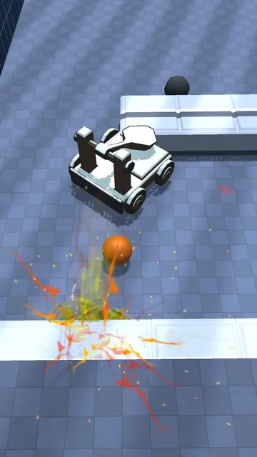 Explosion splash on a white corridor in the night office arena