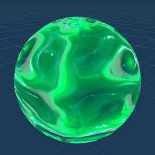 Translucent green glass ball skin